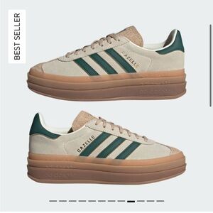 NEW WITH TAGS - Adidas Gazelle Bold in Collegiate Green. Womens 8.5